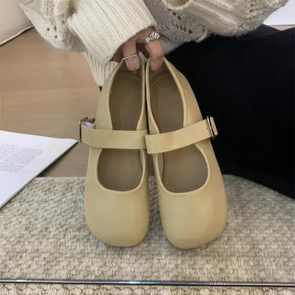 Shoes Woman Flats Soft Autumn Round Toe Dress New Moccasin Fall Mary Janes Soft Round Toe Shoes Woman Autumn Female Footwea