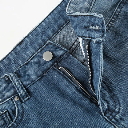 Y2K Blue Straight Jeans Korean Fashion Street Style Denim Pants Basic Casual Harajuku Slim Fit Trousers Spring Outfit
