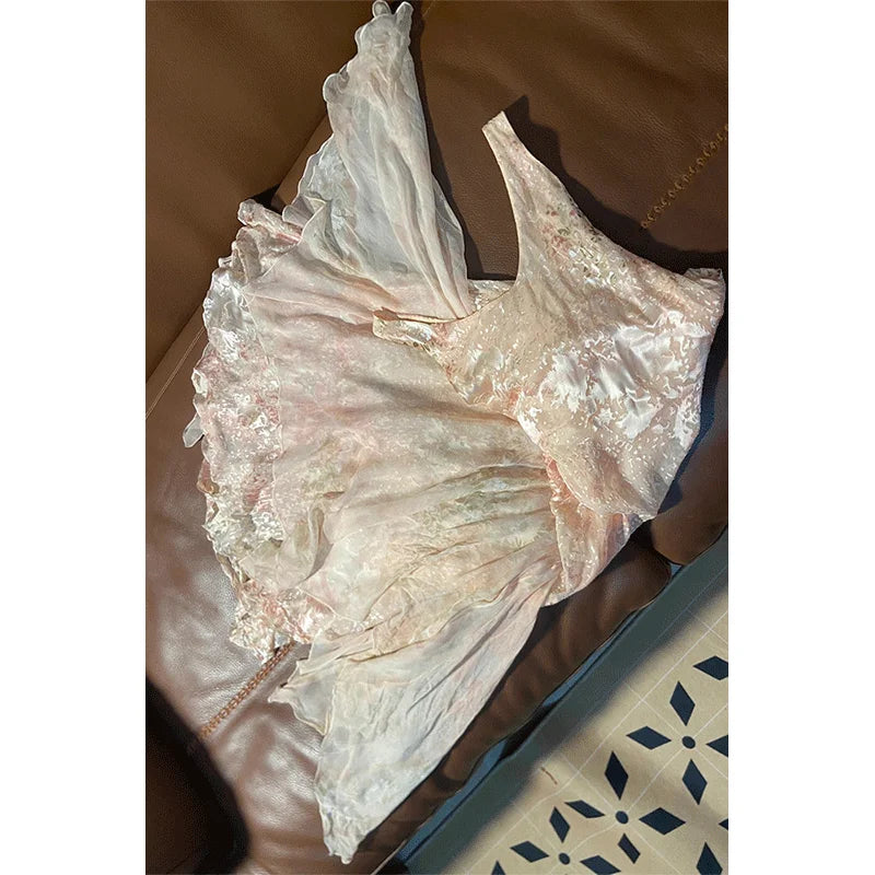 French Vintage Camisole Dress Summer New High end Sleeveless Sequin Spliced Slimming A-line Long Evening Dresses for Women