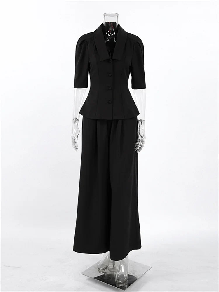 Spring Elegant 2 Piece-Set Trousers For Women V-Neck Commute Cardigan Shirts And Pant Sets Fashion Commute Suit Outfits