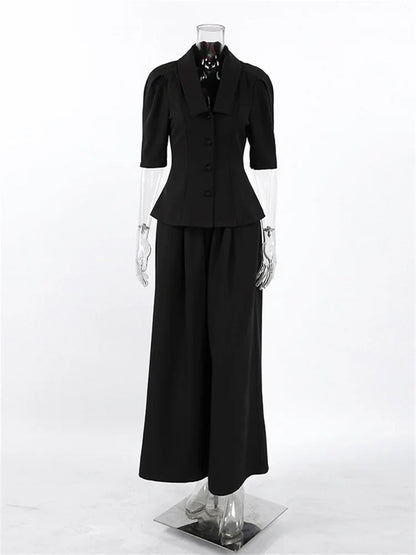Spring Elegant 2 Piece-Set Trousers For Women V-Neck Commute Cardigan Shirts And Pant Sets Fashion Commute Suit Outfits