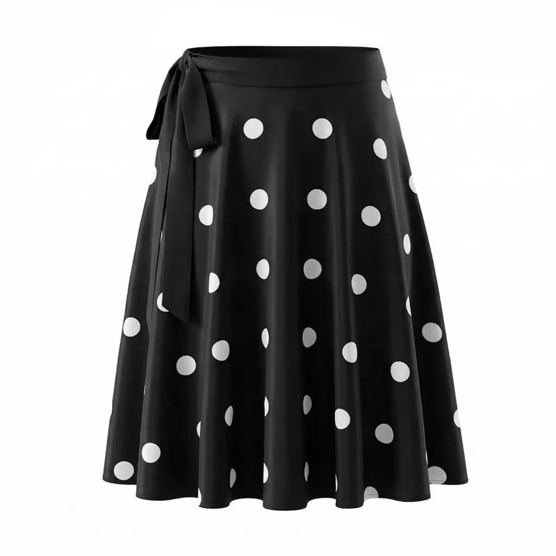 Halter Neck Camisole Polka Dot Skirt Set Women's Summer Sexy Fashionable Personality Neckband Backless Beach Vacation Black Set