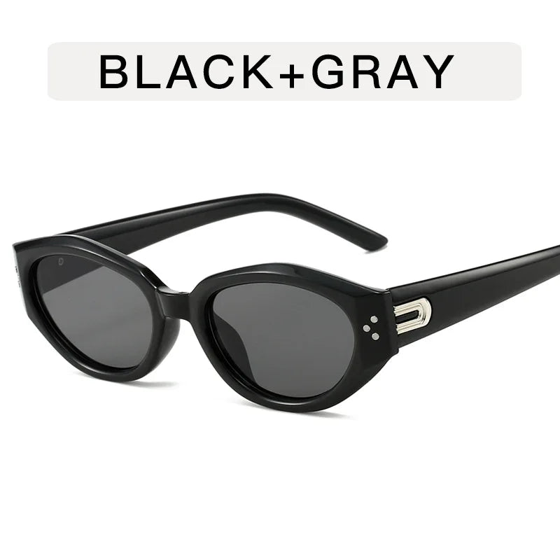 Fashion Oval Frame Sunglasses Personality Catwalk Small Frame Sunglasses Glasses Men's/Women's Universal UV400 Eyewear