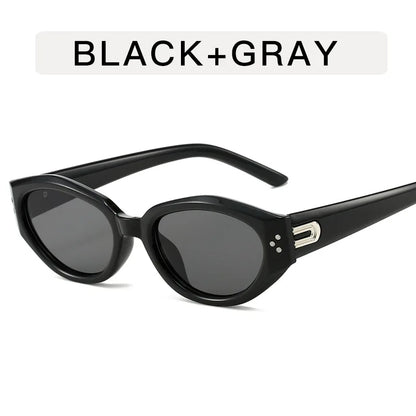 Fashion Oval Frame Sunglasses Personality Catwalk Small Frame Sunglasses Glasses Men's/Women's Universal UV400 Eyewear