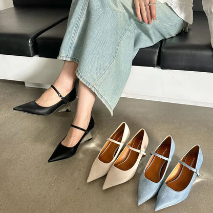 Designer Office Women Pumps Shoes Fashion Shallow Wedge High Heels 2025 Spring Autumn Wedding Party Shoes Mujer