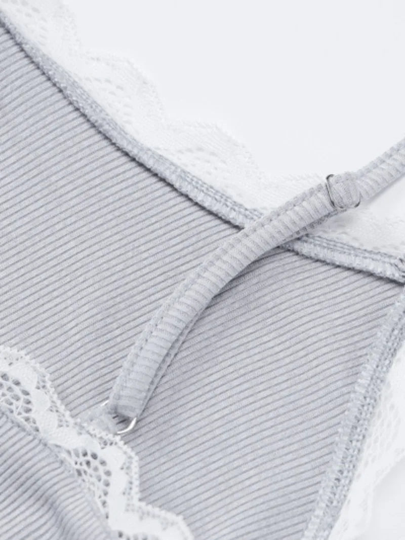 Girls Lace Patchwork Bowknot Spaghetti Strap Bodysuits Y2K Streetwear 2024 Casual Sexy Women Sleeveless Backless Skinny Playsuit