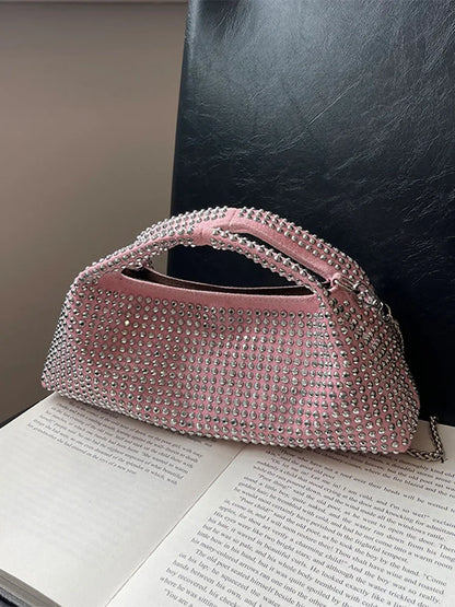 Silver Rivets Suede Hobos Tote Handbags and Purses Women Dumplings Shoulder Crossbody Bags New Trendy Messenger Travel Bag