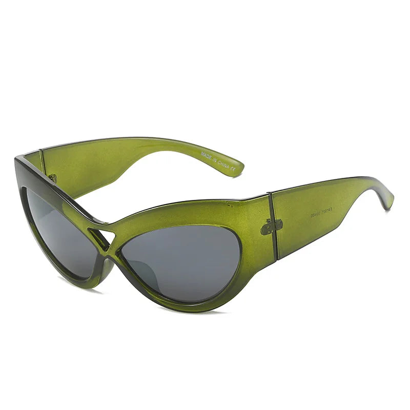 Fashion Y2K Cat Eye Sunglasses Women Retro Big Butterfly Shape Hollow Eyewear Shades UV400 Trending Wide Legs Men Sun Glasses