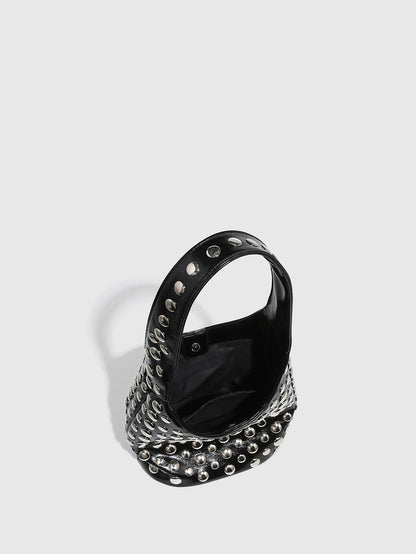 New Rivet Bucket Bag Motorcycle Texture Trend Handbag Highlights Unique Personality Tortoise Shell Sequins Soft Ladies Bag