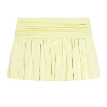 Spring Summer Spicy Girl Style Foldable Waist Pleated Skirts Niche Design Short Skirt