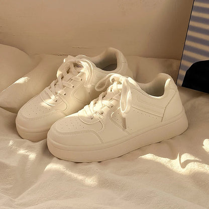 Round Toe Casual Woman Shoe Wedge Basket 2024 All-Match Autumn Clogs Platform Sports Small New Fall Creepers Leisure Women Shoes