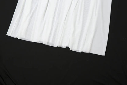 Patchwork Mesh Maxi Dress Women High Slits Folds Halter Bandage Backless Sleeveless Elegant Temperament Banquet Vestidos