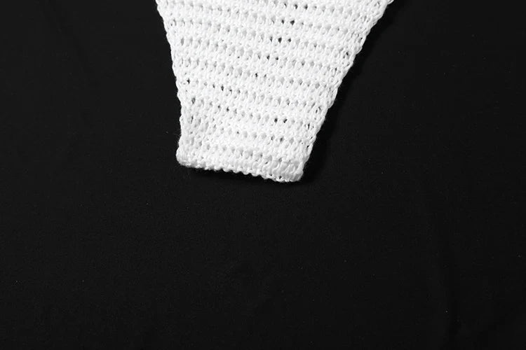 Sexy Crochet 2 Piece Set Women Hollow Swimsuit Halter Mini Camisole+Bandage Panties Matching Club Beach Vacation Suit