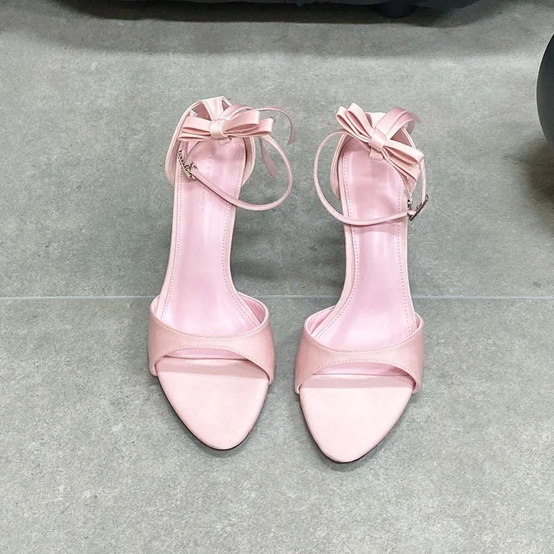 Luxury Female Butterfly-Knot Footwear Pumps Ladies High Heels Shoes Fashion Pointed Toe Women Thin Heels Shoes 2025 New