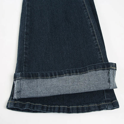 Women Low Waisted Flare Jeans Y2K Streetwear Vintage Casual Fashion Denim Trousers Spring Basic Slim Pants Outfits