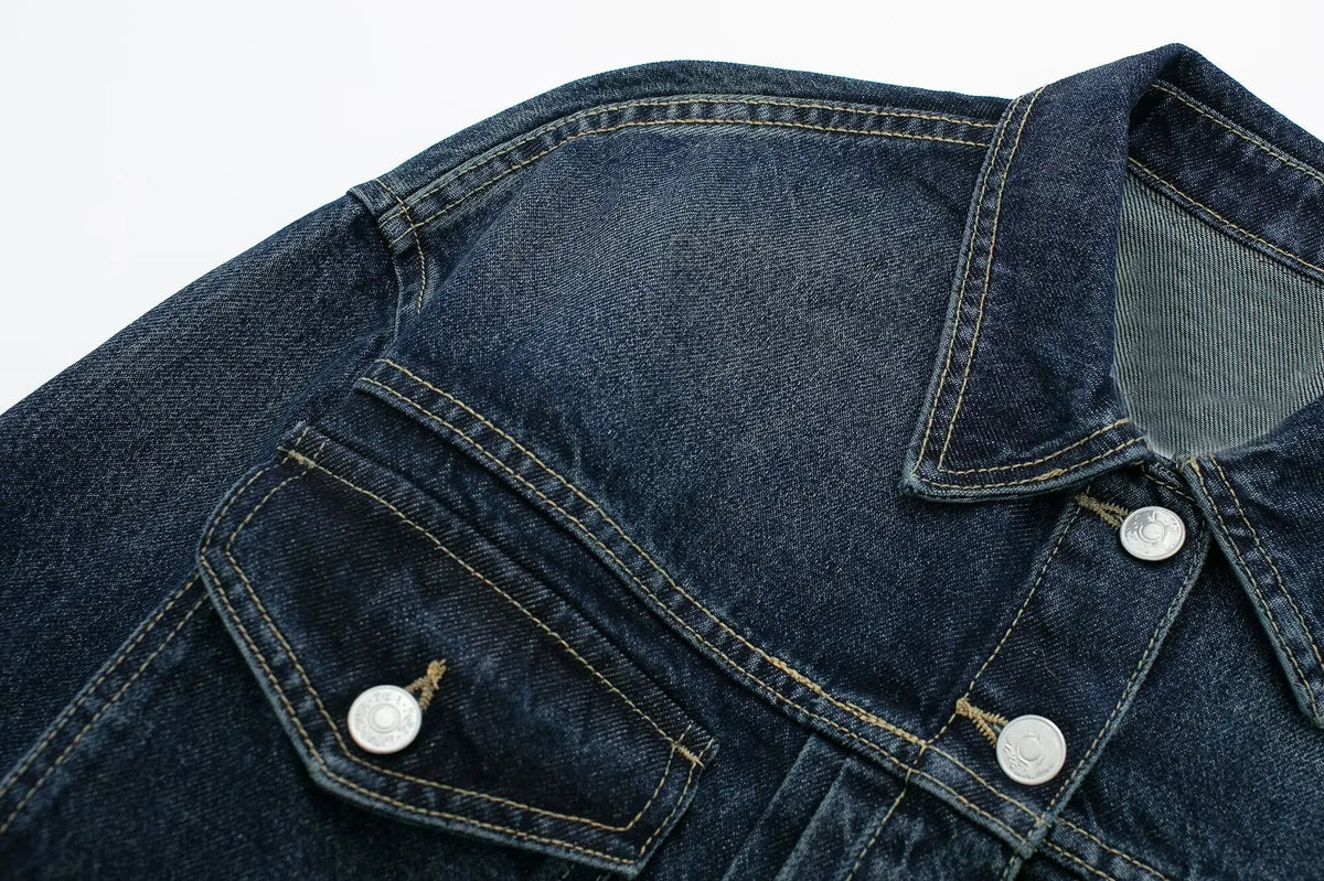 Women's New Plus Size Heart-shaped Pocket Denim Jacket Jacket for Women