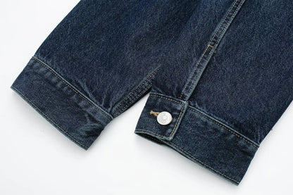 Women's New Plus Size Heart-shaped Pocket Denim Jacket Jacket for Women