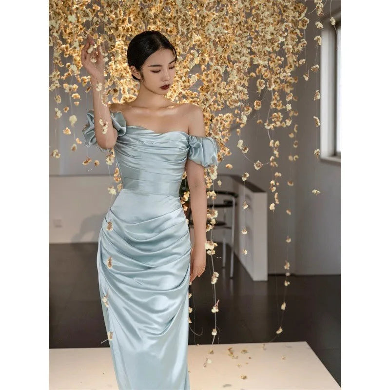 New Chinese Style Morning Gowns Light Luxury Minority Toast Clothing Tube Top Dress