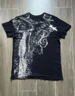 Vintage Style of Embroidered Flowers Y2K Summer New Slim Short-sleeved T-shirt Female V-neck Small Waist Top Street Clothes