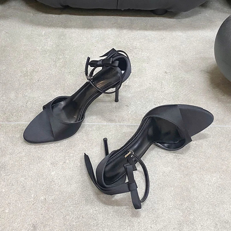 Luxury Female Butterfly-Knot Footwear Pumps Ladies High Heels Shoes Fashion Pointed Toe Women Thin Heels Shoes 2025 New