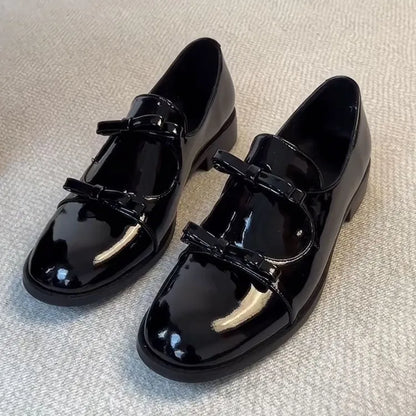 NEW Brand Women Platform bow Loafers Designer Suede Shoes Casual Sneaker Mid Heels 2025 Trend Square Toe Leather Winter Zapatos