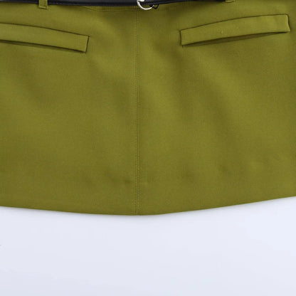 Chic Vintage Green Women's Dress V Neck Strap Sleeveless Shift Mini Dress Fashion 2025 Elegant Evening Dress