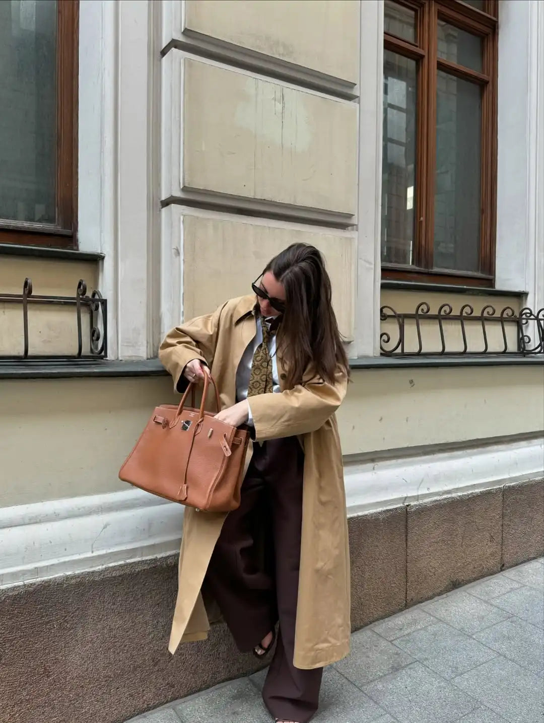 Women Khaki Lapel Long Windbreaker Fashion Single Breasted Full Sleeve Causal Jacket New Autumn Lady High Street Outerwear