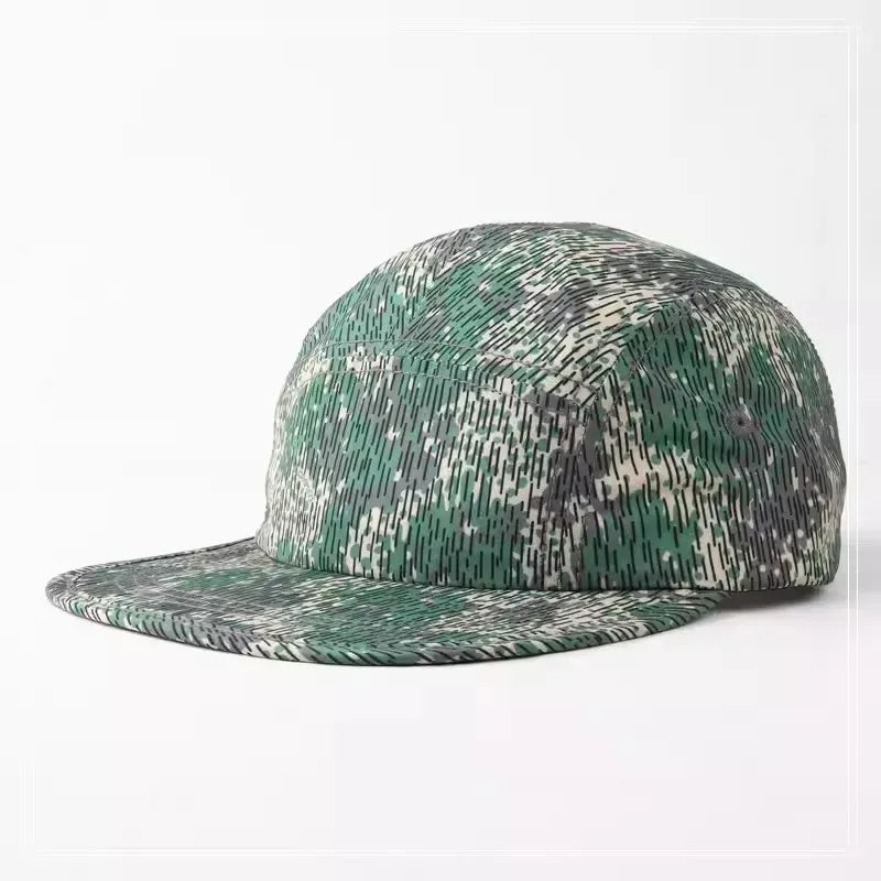Ins Popular Striped 5-panel Baseball Cap Suitable for Four Seasons Street Versatile Fashion Flat-brimmed Hats for Men and Women