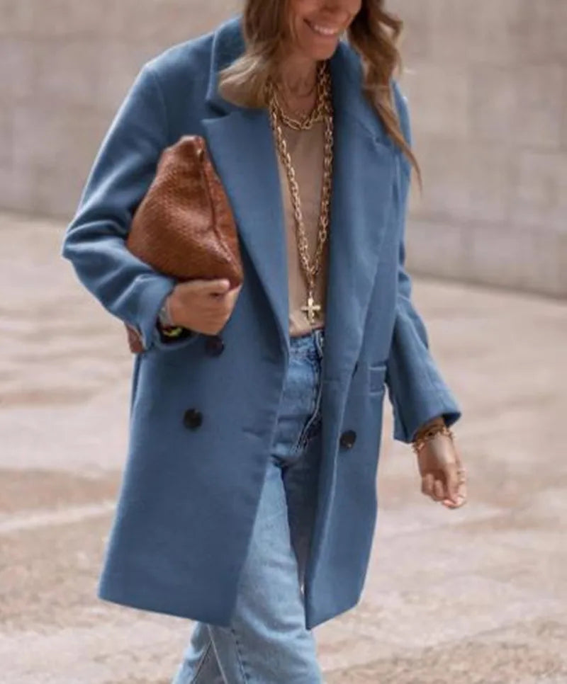 Autumn and winter Europe and the United States long long plus-size woolen women's coat woolen coat