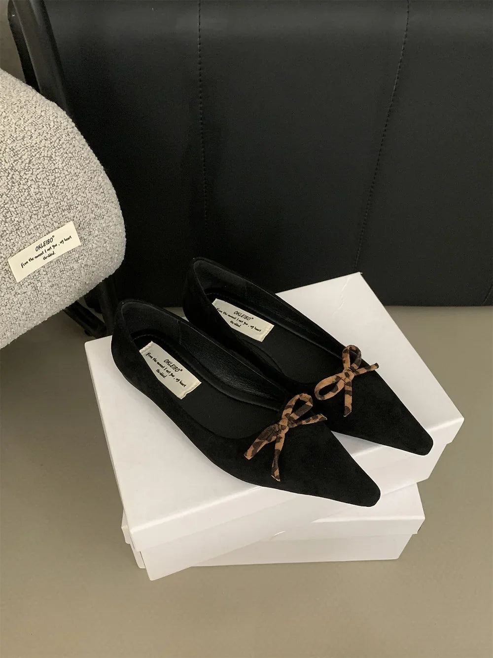 Pointed Toe Women Loafers New Arrivals Autumn Spring Dress Shoes Low Heeled Flats Bow Design Casual Slides Mules Shoes