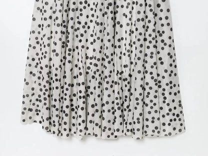 Women's Vintage Polka Dot Printed Midi Dress Summer Holiday Sleeveless Hem Transparent V-Neck Backless Casual Suspender Dress