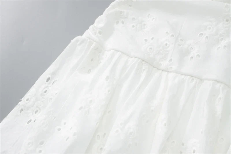 Women's White A-line Mori Girl Dress Vintage Sleeveless Off Shoulder Mini Dresses Y2k One Piece Frocks 2000s Clothes Summer