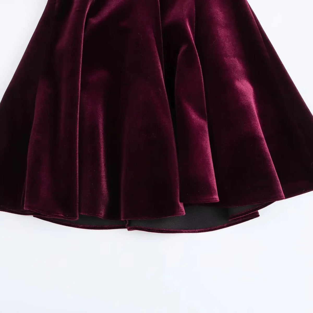 Sleeveless Velvet Belted Fit and Flare Skater Mini Dress