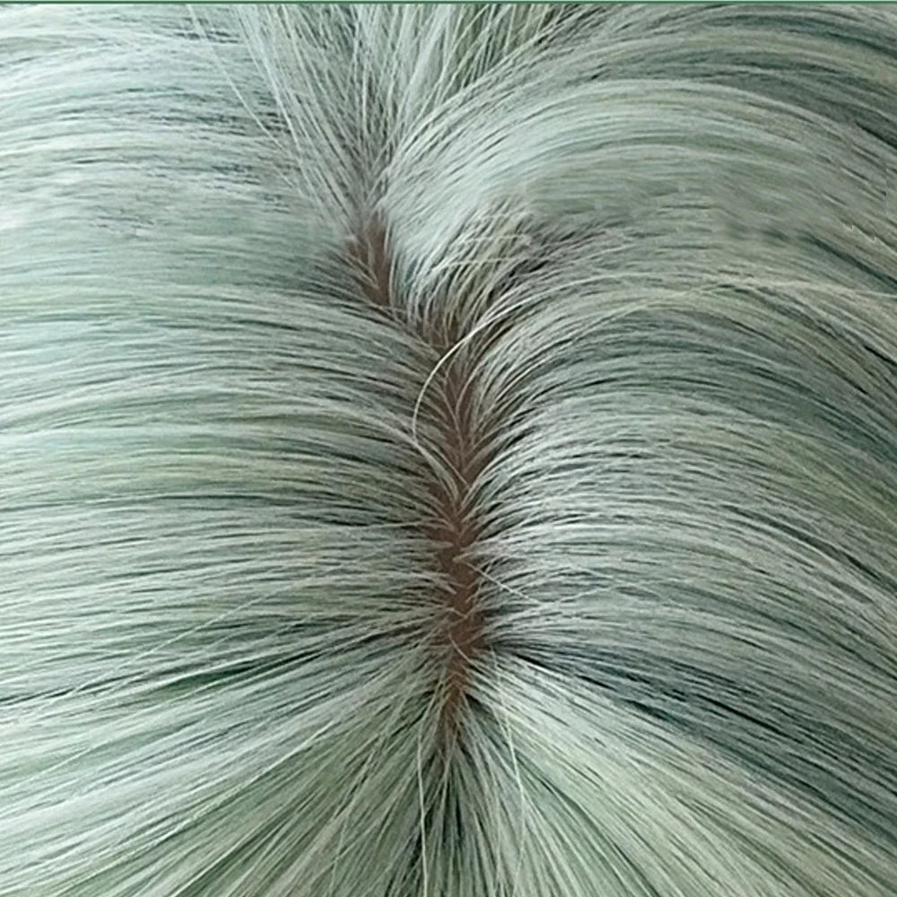Mint Green Long Straight Synthetic Wig with Bangs Lolita Cosplay Women Heat Resistant Wig for Daily Party