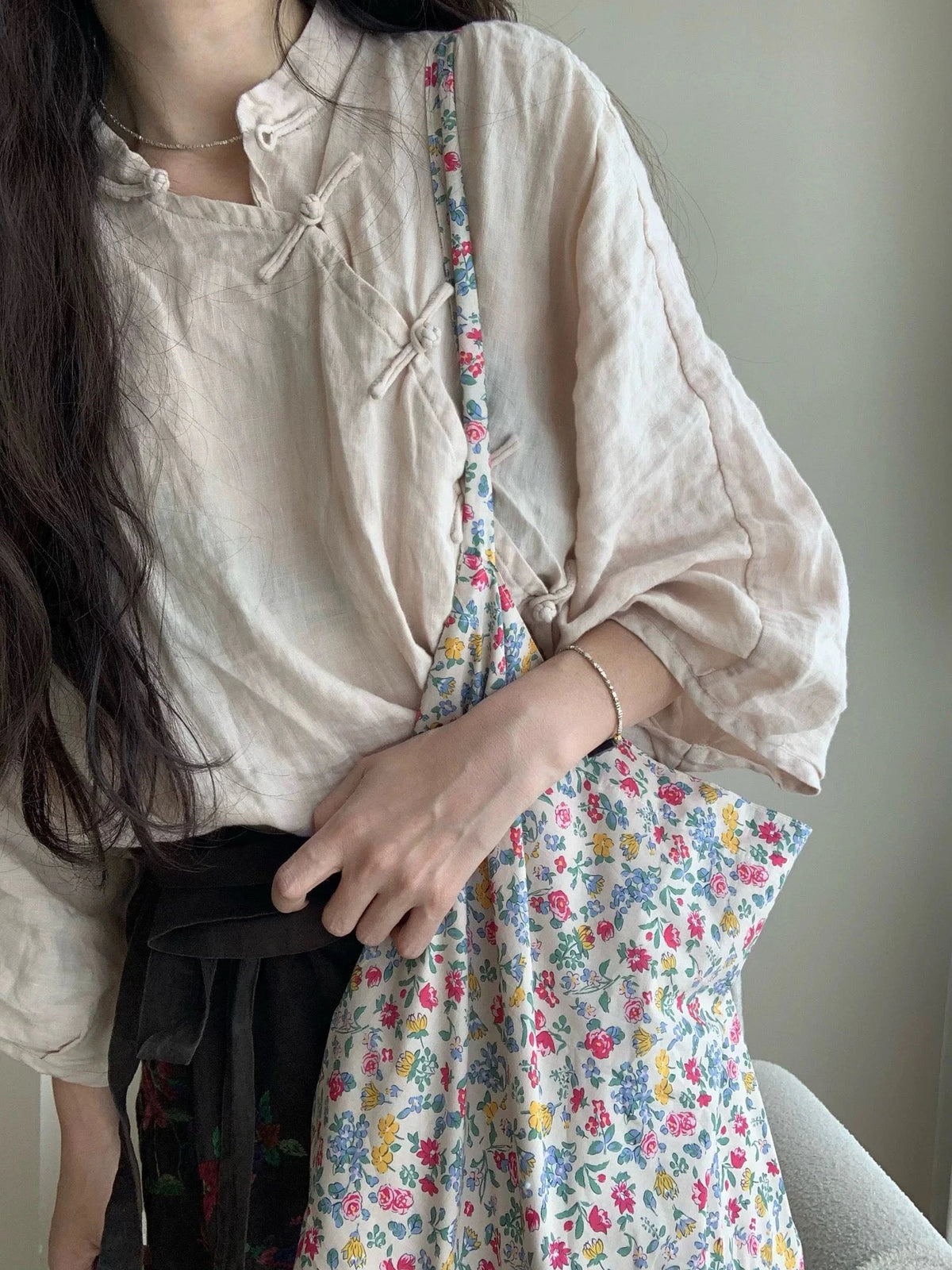 Niche Floral Single Shoulder Crossbody Women's Bag