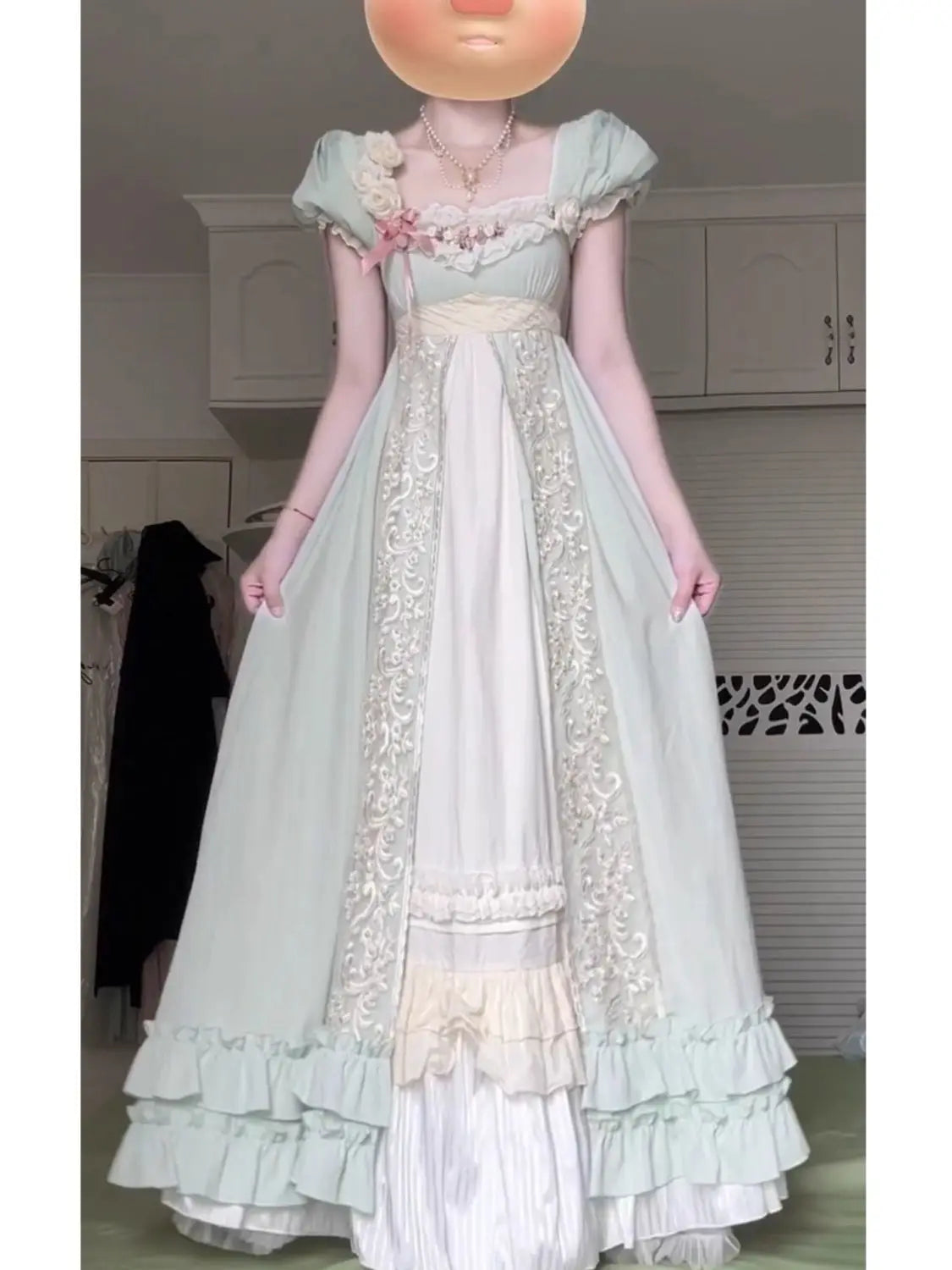 Green eco-style imperial lolita dress, Lolita princess dress