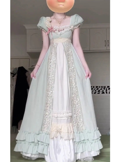 Green eco-style imperial lolita dress, Lolita princess dress