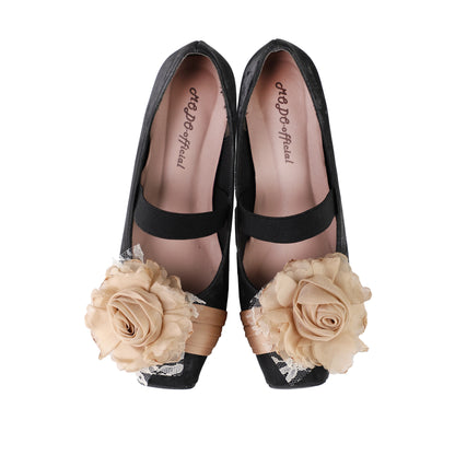 Sweet Lady Japanese Lolita Low-heeled Single Shoes Retro Elegant One-word Buckle with Ballet Style Square Head Mary Jane Shoes