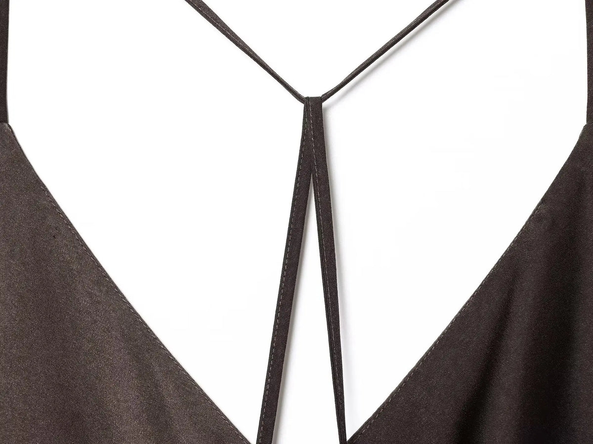 Women's Sexy Dyed Maxi Dress Spaghetti Strap Backless Slim Maxi Dress New Fashion Charming Pajamas Long Slim Dress