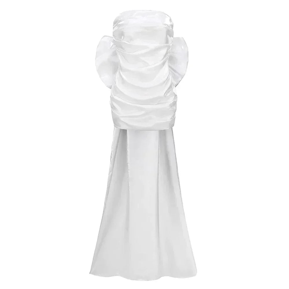 Strapless Oversized Bow Satin Mini Dress