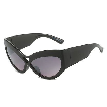 Fashion Y2K Cat Eye Sunglasses Women Retro Big Butterfly Shape Hollow Eyewear Shades UV400 Trending Wide Legs Men Sun Glasses