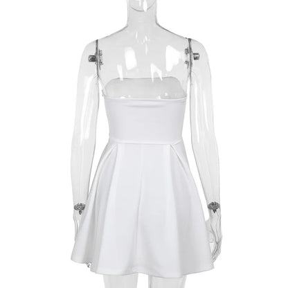 Strapless Corset Panel Pleated Fit and Flare Mini Dress