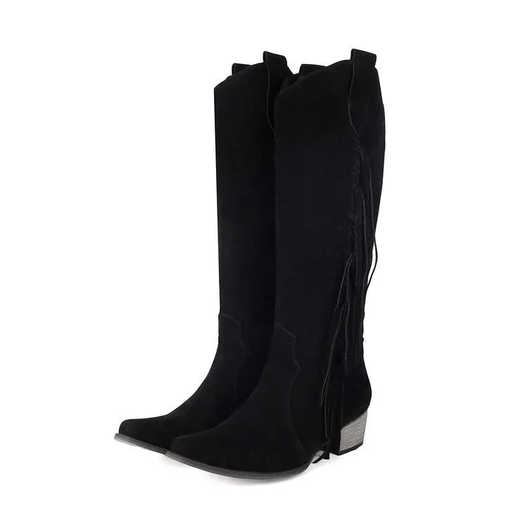 Shoes Fashion Boots Woman Sexy Thigh High Heels High Sexy Boots-Women Round Toe Punk Over-the-Knee Stiletto Ladies Med Rub