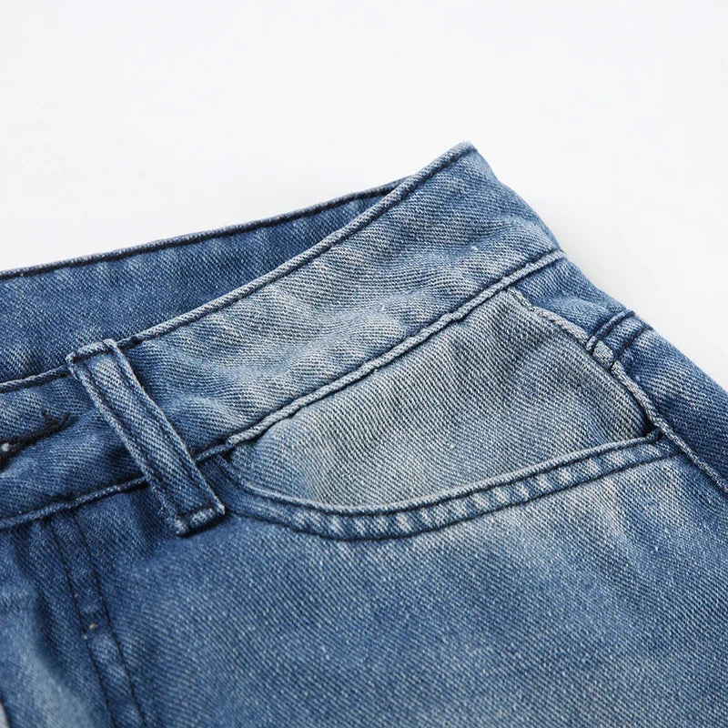 Casual Washed Stright Leg Denim Trousers Fashion Long Jeans Lady Basic Low Rise Daily Bottoms Street Style Capris New