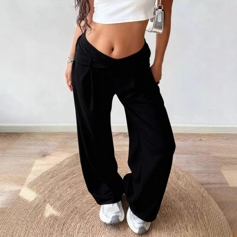 Spring & Summer New Style Women's Casual Versatile Best-Selling Loose Solid Color Minimalist Fashion Floor-Length Pants