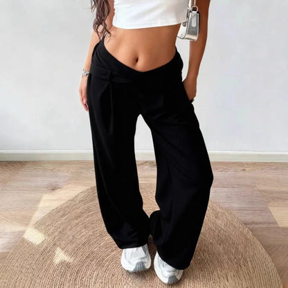 Spring & Summer New Style Women's Casual Versatile Best-Selling Loose Solid Color Minimalist Fashion Floor-Length Pants
