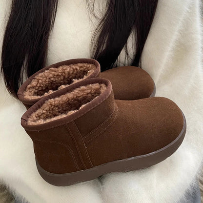 Winter Boots Lady Boots-Women Australia Female Shoes Snow Lolita Leather Shearling Fur Women's Leather Boots Winter Footwea