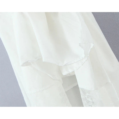 Lace Spliced Elegant White Dress Women Square Neck Sleeveless A-line Summer Long Dresses Holiday Party Robe