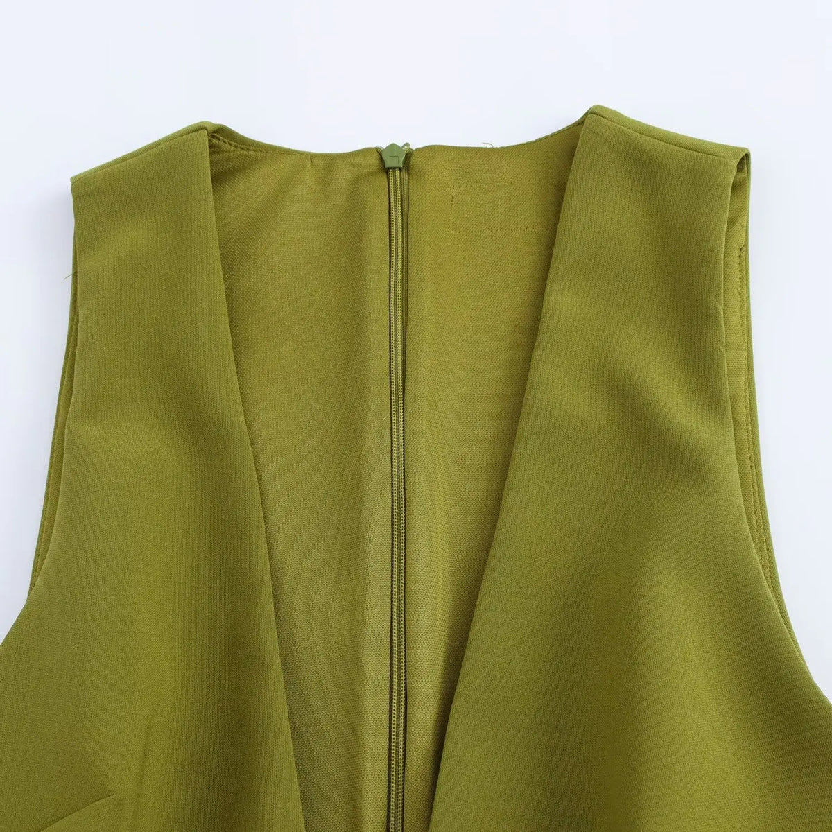 Chic Vintage Green Women's Dress V Neck Strap Sleeveless Shift Mini Dress Fashion 2025 Elegant Evening Dress