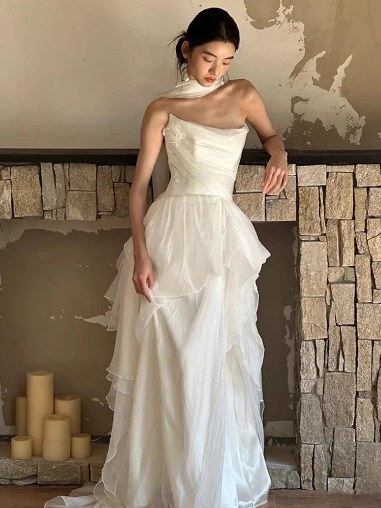 Mint Party Evening Dress Women Strapless Mermaid Pleat Formal Occasion Dress Elegant Shiny Backless Prom Gown Customized